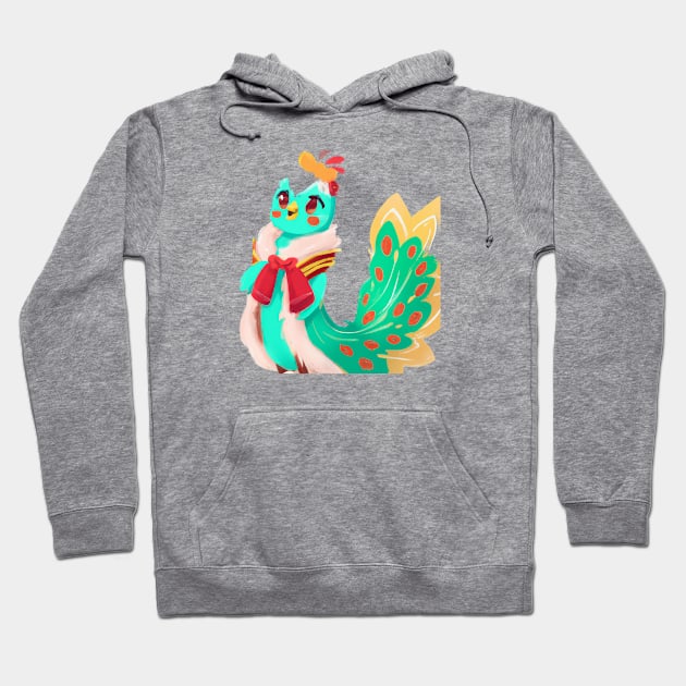 Cute Peacock Drawing Hoodie by Play Zoo